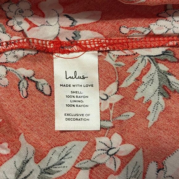 Lulus Esperanza Red Floral Print Midi Dress Large - Picture 7 of 8